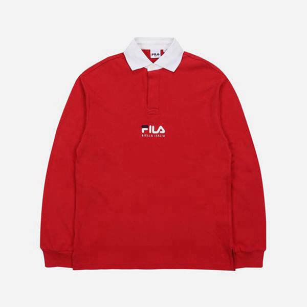 Camisas Polo Fila Mujer Rojas - Basic Rugby L/S - España 876029JFE